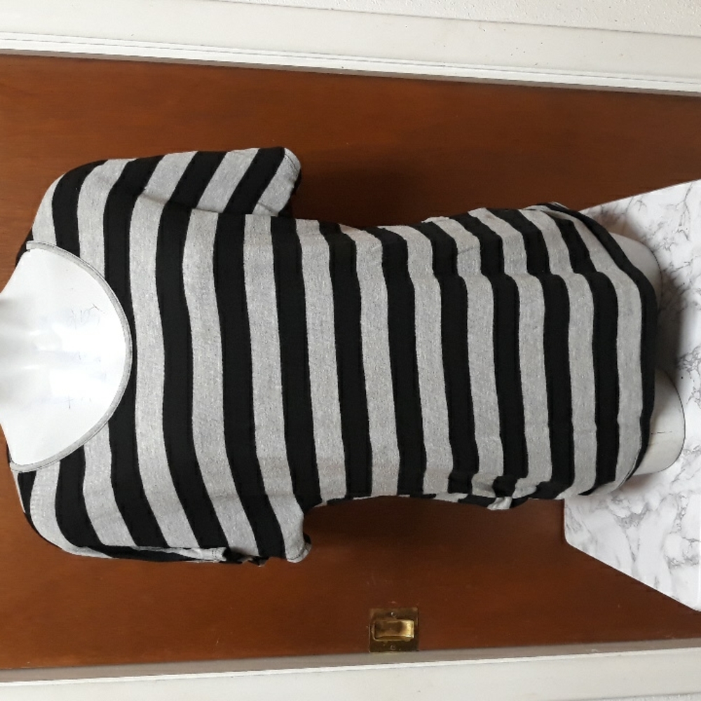 Candy Rain Gray‎ and Black Stripes 2XL Top